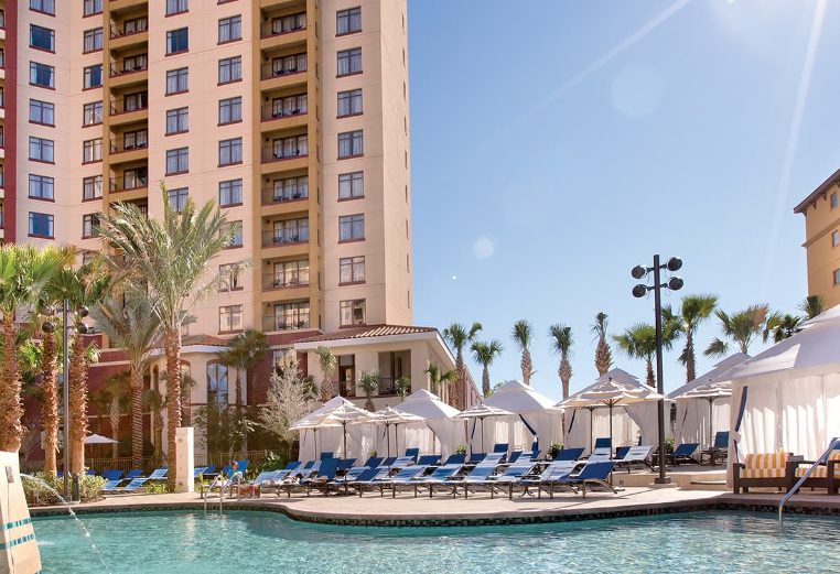 Pool area of a Wyndham Vacation resort 